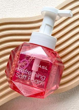 Деликатная пенка для интимной гигиены masil 2 refreshing soft foam, 300 мл