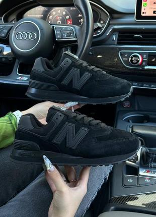 Женские кроссовки new balance 574 all black 36-37-38-39-40-41