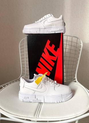 Женские кроссовки nike air force 1 pixel white белого цвета