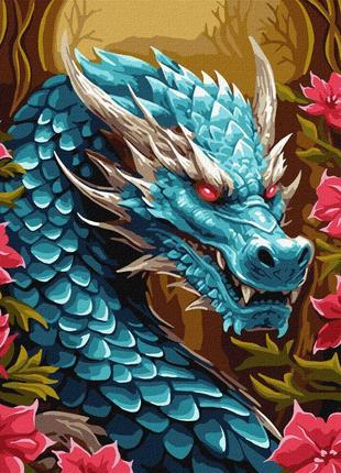 Картина за номерами могутній дракон з фарбами металік extra 40x50 см, у термопакеті, тм ідейка, україна