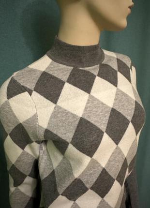 Теплый свитер с узором ромбы m&amp;s collection9 фото