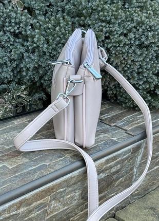 Karlos marconi стильная нежно-розовая вместительная сумка кроссбоди2 фото