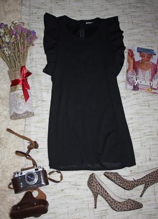 Черное платье. сарафан с воланами