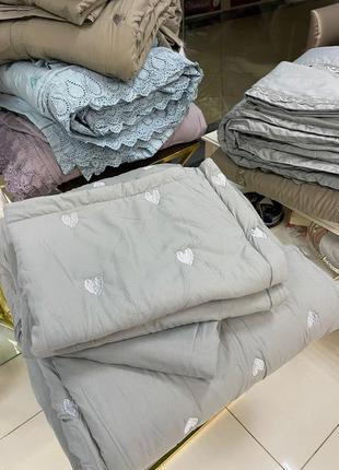 Постельное белье с кружевом и легким одеялом 💕6 фото