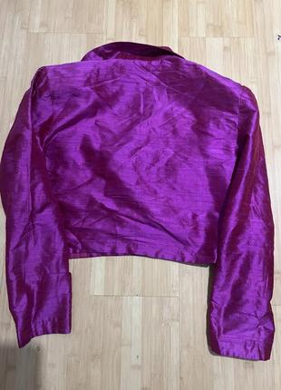 Пиджак цвета фуксии шелковый винтажный пиджак american vintage hollywood4 фото