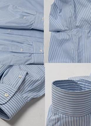 Brioni blue and white striped shirt мужская рубашка9 фото