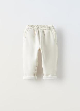 Теплые брюки zara, теплые брюки для девочки, детские теплые штаны, штаны zara1 фото