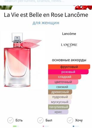 Lancome la vie est belle en rose edt 1 ml оригинал.7 фото