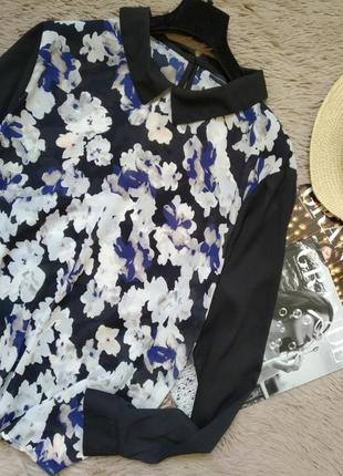 Актуальна шифонова сорочка в квітковий принт/блузка/блуза/кофточка2 фото