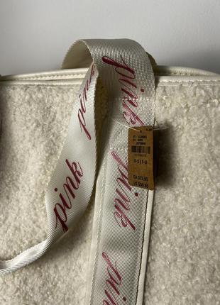 Сумка pink cozy-plush tote bag creamer2 фото