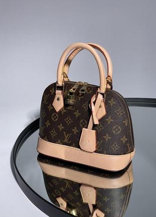 Женская сумка louis vuitton alma brown/pink