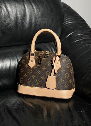 Женская сумка louis vuitton alma brown/pink
