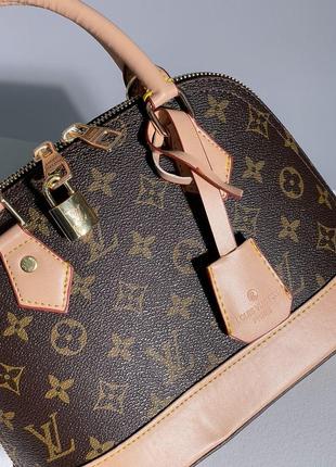 Женская сумка louis vuitton alma brown/pink
