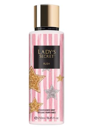 Женский парфюмированный спрей-мист для тела lady’s secret rush, 250 мл