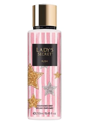 Жіночий парфумований спрей-міст для тіла lady's secret rush, 250 мл
