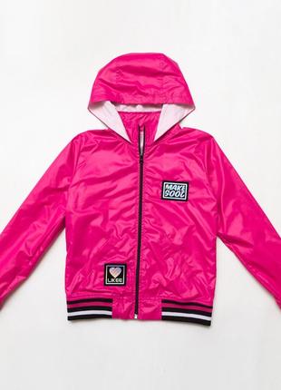 Куртка вітровка, для підлітка на підкладі smiletime fashion time, малиновий