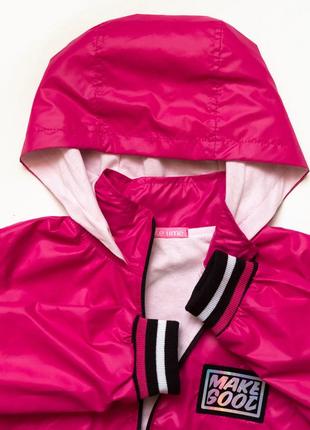 Куртка вітровка, для підлітка на підкладі smiletime fashion time, малиновий2 фото