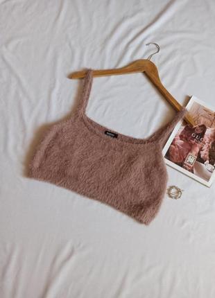 Пушистый кроп топ /мягкий
