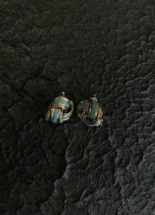 Винтажные клипсы с эмалью