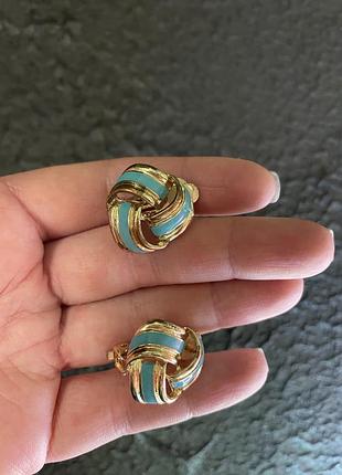 Винтажные клипсы с эмалью5 фото