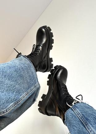 Крутые женские массивные ботинки с карманами boyfriend boots black чёрные3 фото