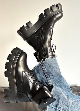 Крутые женские массивные ботинки с карманами boyfriend boots black чёрные10 фото