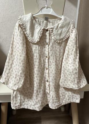 Блуза муслінова для дівчинки1 фото