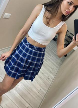 Юбка h&amp;m в клеточку синяя