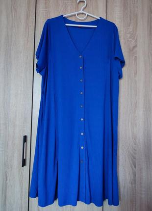 Стильное трикотажное платье в рубчик платье платье размер 56-58-601 фото