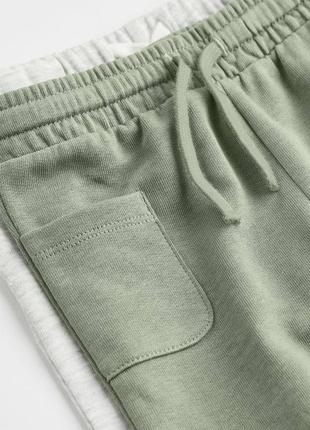 Джоггеры брюки hm 80см 9-12м зеленые хаки2 фото