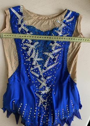 Купальник для художественной гимнастики синий, рост 122-146 см, 7-9 лет, без рукава6 фото