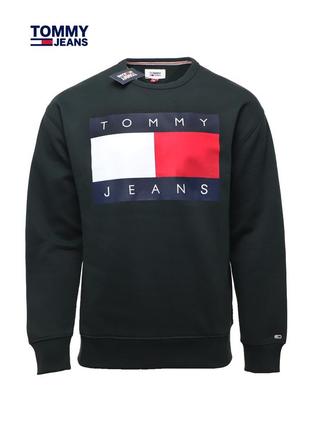 Мужская кофта свитшот tommy hilfiger jeans big logo оригинал [m и l ]