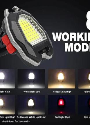 Акумуляторний led-ліхтарик w5144 з type-c (7 режимів, прикурювач, шнур, магніт) запальничка5 фото