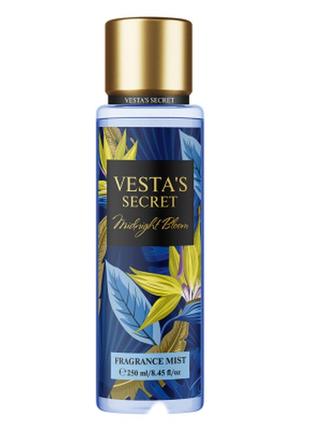 Жіночий парфумований спрей-міст для тіла midnight bloom vesta's secret, 250 мл