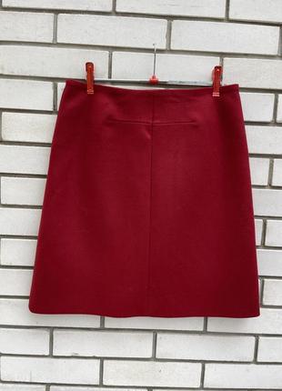 Шерстяная кашемировая красная юбка с молнией cos6 фото