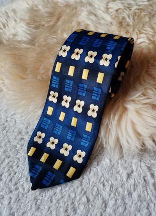 Галстук винтаж краватку жовто-блакитна галстук жовто-блакитний1 фото