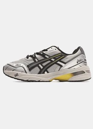 Чоловічі кросівки asics tiger gel-1090 silver / aciкс гель  / легкі, дихаючі , амортизація / для спорту, тренувань / гель тігер жовті вставки