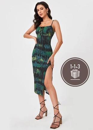 Платье миди в принт shein xl