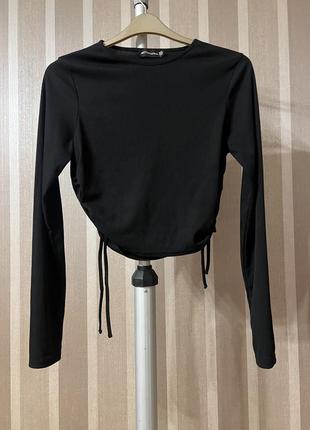 Лонгслив в рубчик с завязками plt