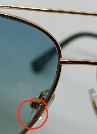 Уценка очки капли в стиле emporio armani мужские солнцезащитные зелено голубой градиент в золотом металле10 фото
