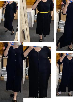 Базовое длинное черное платье-рубашка,bonprix,p.40-462 фото