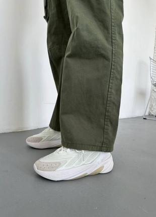 Шикарные женские кроссовки adidas ozelia white beige белые с бежевым унисекс 36-45 р3 фото