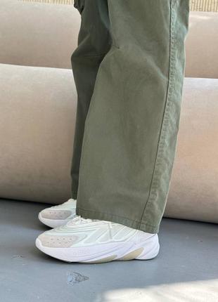 Шикарные женские кроссовки adidas ozelia white beige белые с бежевым унисекс 36-45 р8 фото