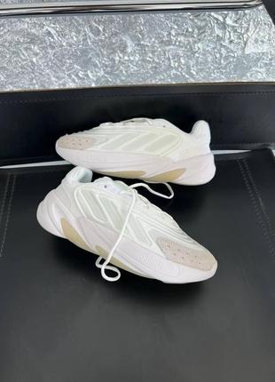 Шикарные женские кроссовки adidas ozelia white beige белые с бежевым унисекс 36-45 р4 фото