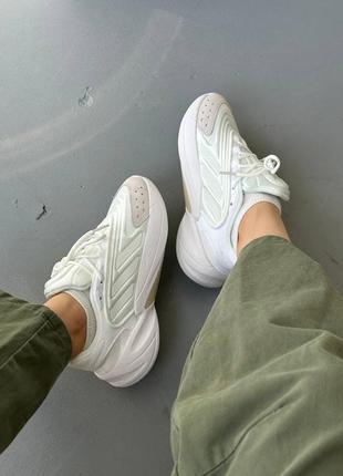 Шикарные женские кроссовки adidas ozelia white beige белые с бежевым унисекс 36-45 р1 фото