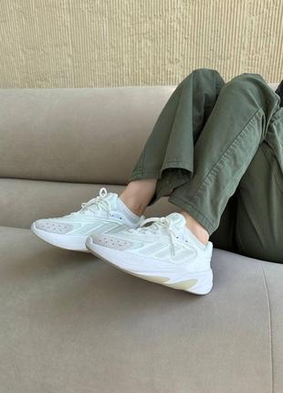 Шикарные женские кроссовки adidas ozelia white beige белые с бежевым унисекс 36-45 р6 фото