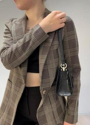 Жакет длинный в клетку h&m