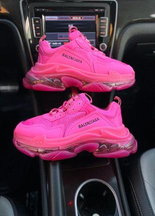 Кроссовки в стиле balenciaga triple s gray red blue