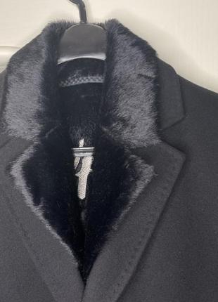 Чоловіче чорне пальто кашемірове весна зима осінь  стьогане2 фото
