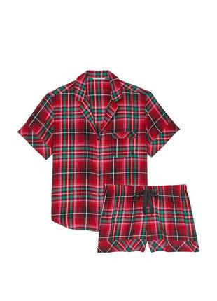 Пижама victoria's secret original s m l фланелевая шорты рубашка мягкая7 фото
